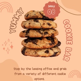 Stop by the leasing office to grab a cookie while supplies last! 🍪 Instagram post from @flatsatrivernorthapartments on May 08, 2024 11:39:25am